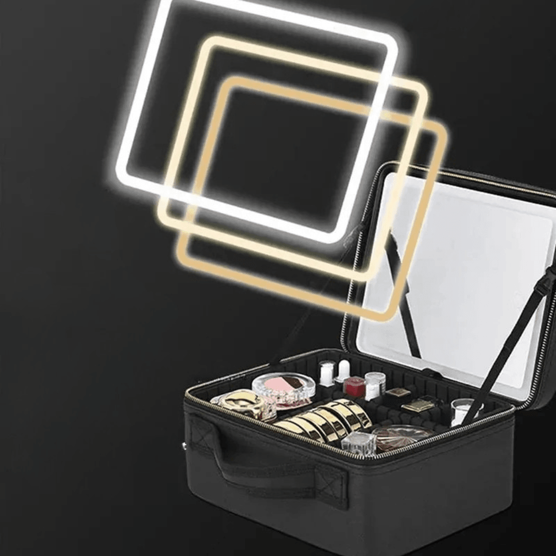 Trousse Cosmétique de Voyage avec Miroir LED - Glamour Box